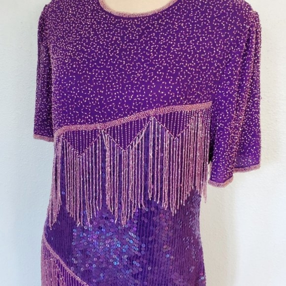 Scala Purple Beaded Dress - Picture 6 of 13